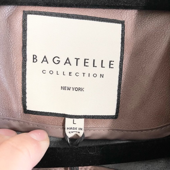 BAGATELLE Collection Women's Brown Faux-Ever Leather Cropped Jacket Large NWT - Picture 7 of 10